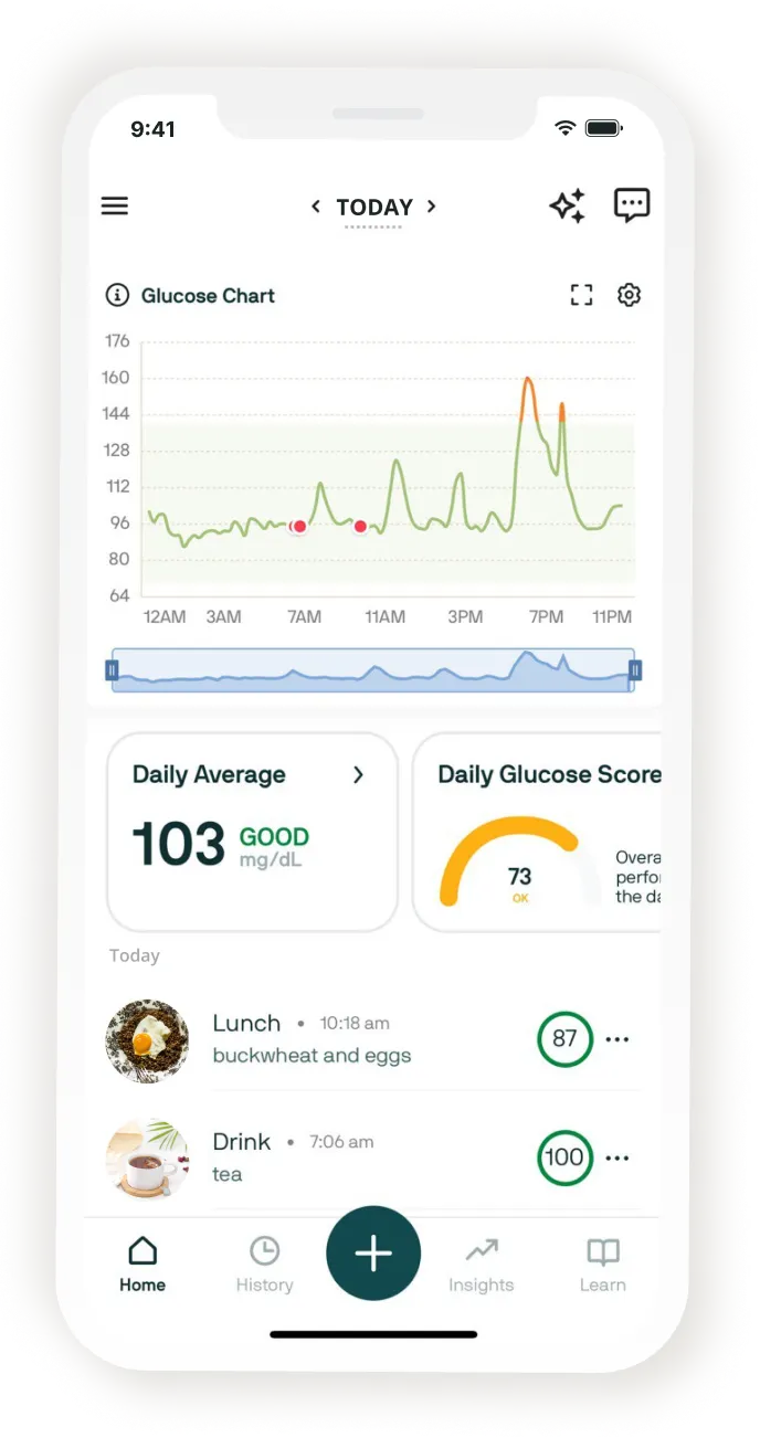 Nutrisense App Screen