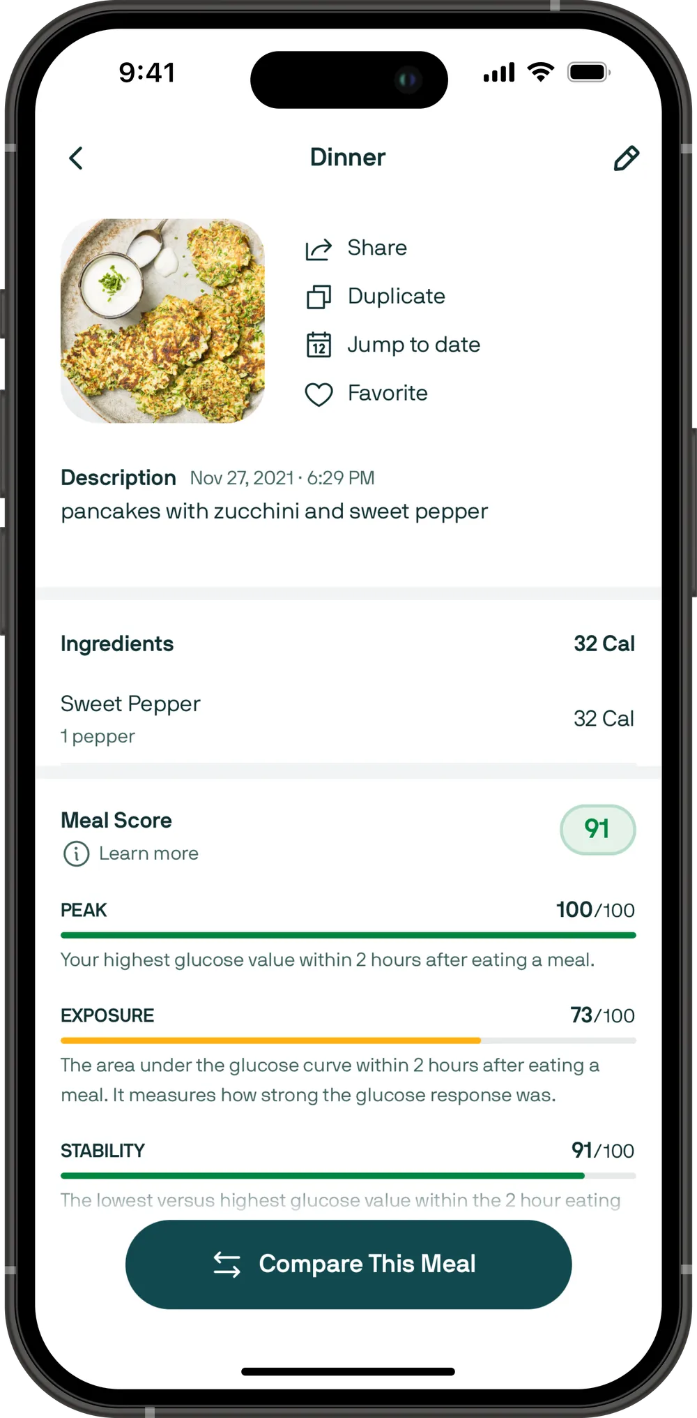 Nutrisense App Screen