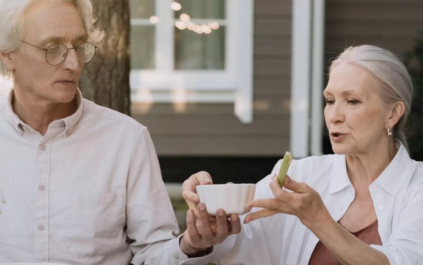 two people eating