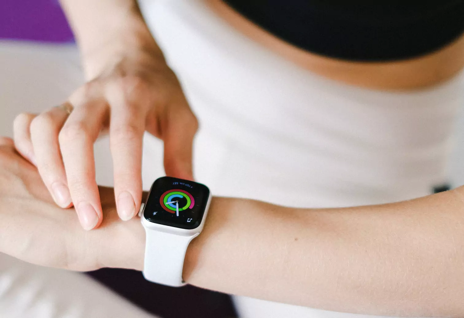 a person checking their HRV on a smart watch