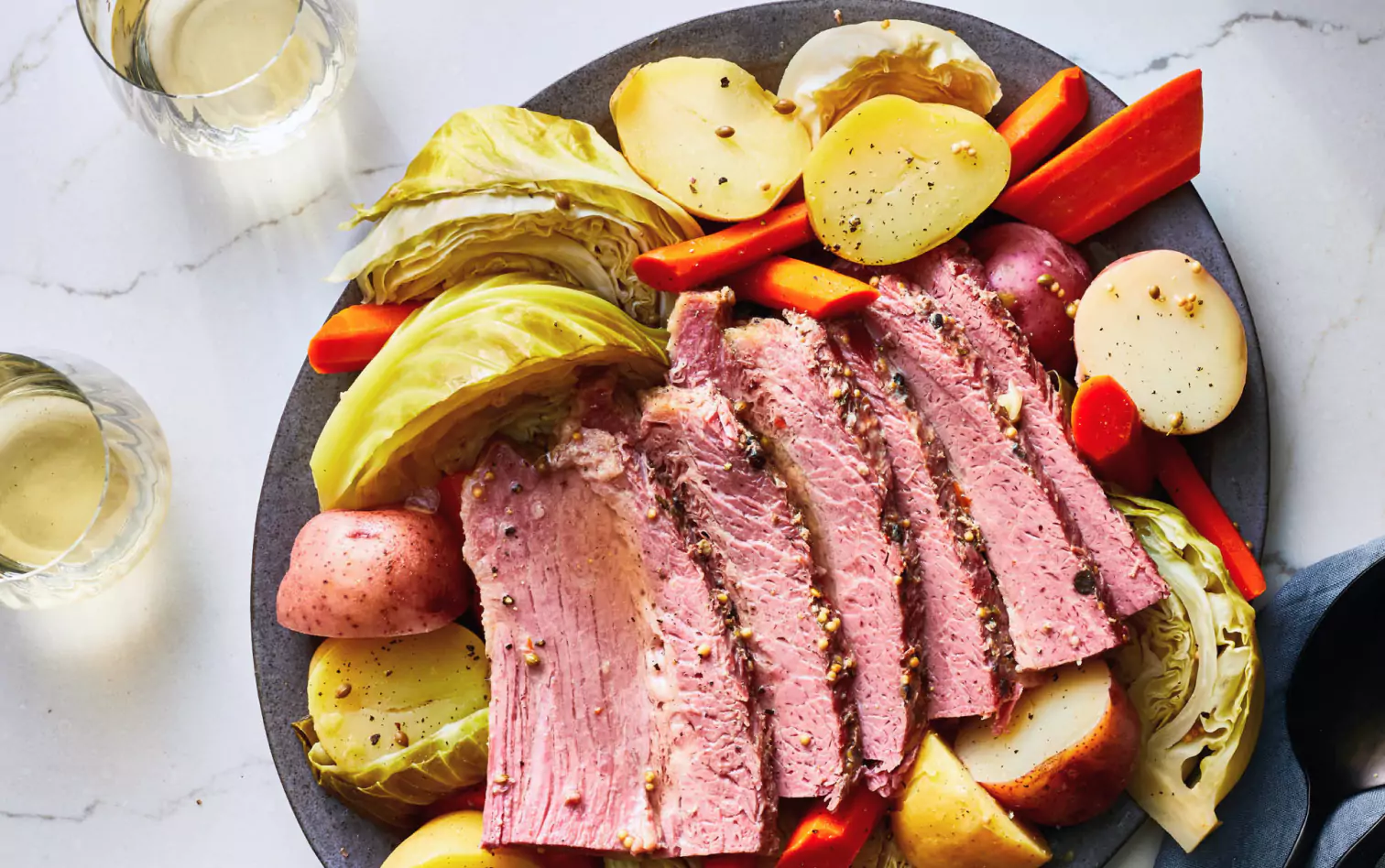 beef and vegetables on a plate 