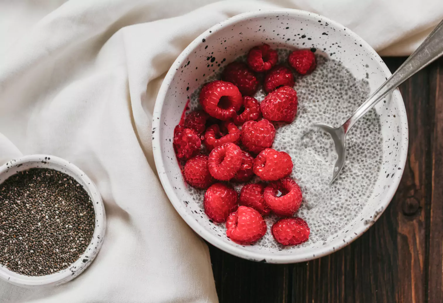 a bowl of chia seeds and fruit