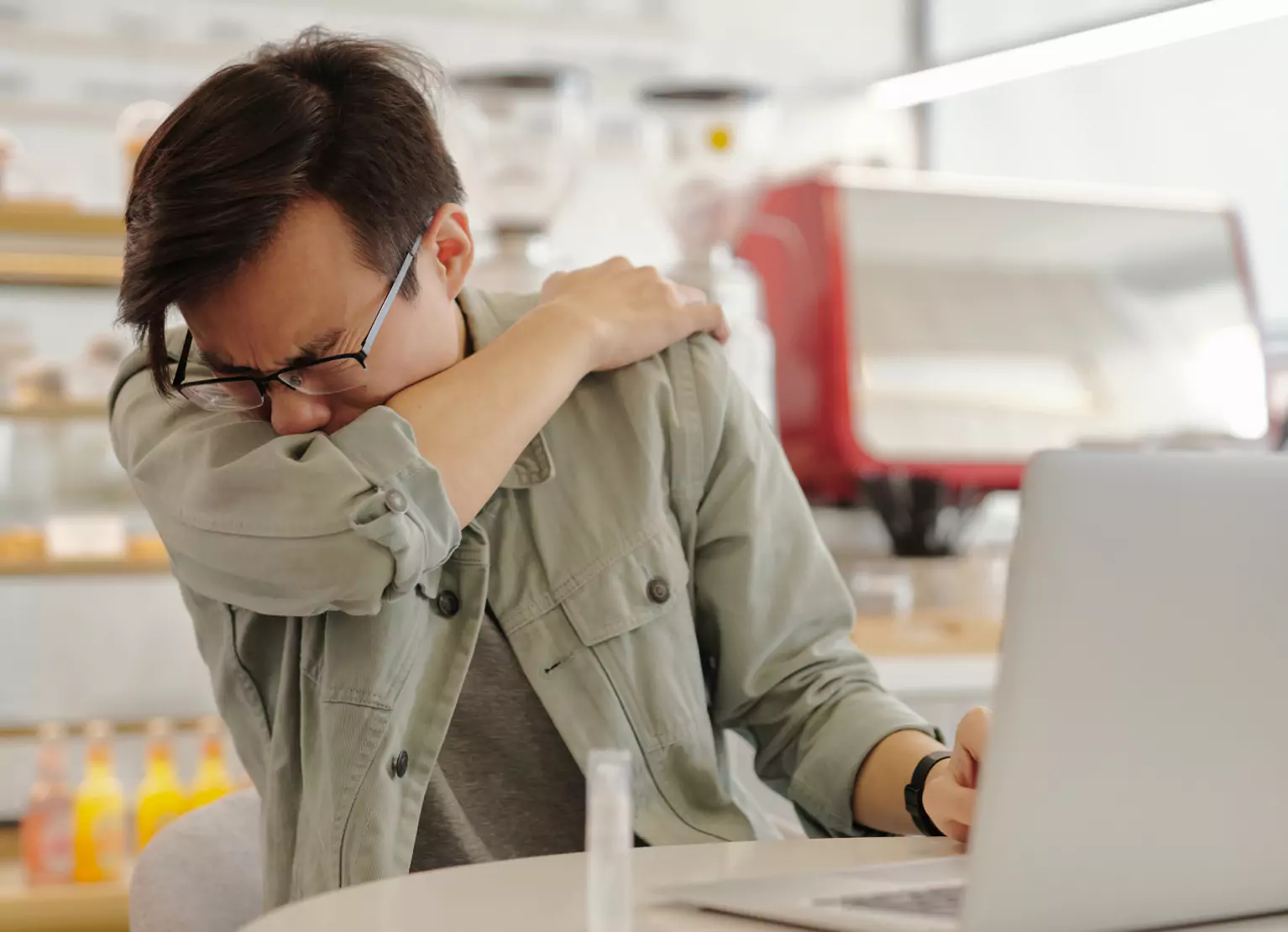 a person sneezing