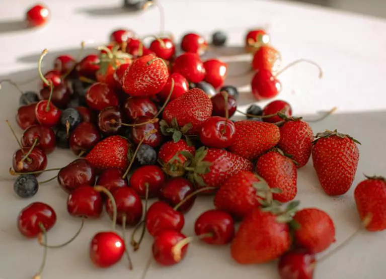 strawberries and cherries