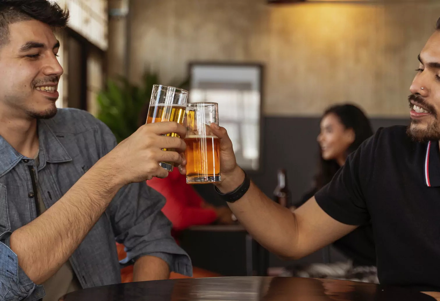 two guys drinking beer