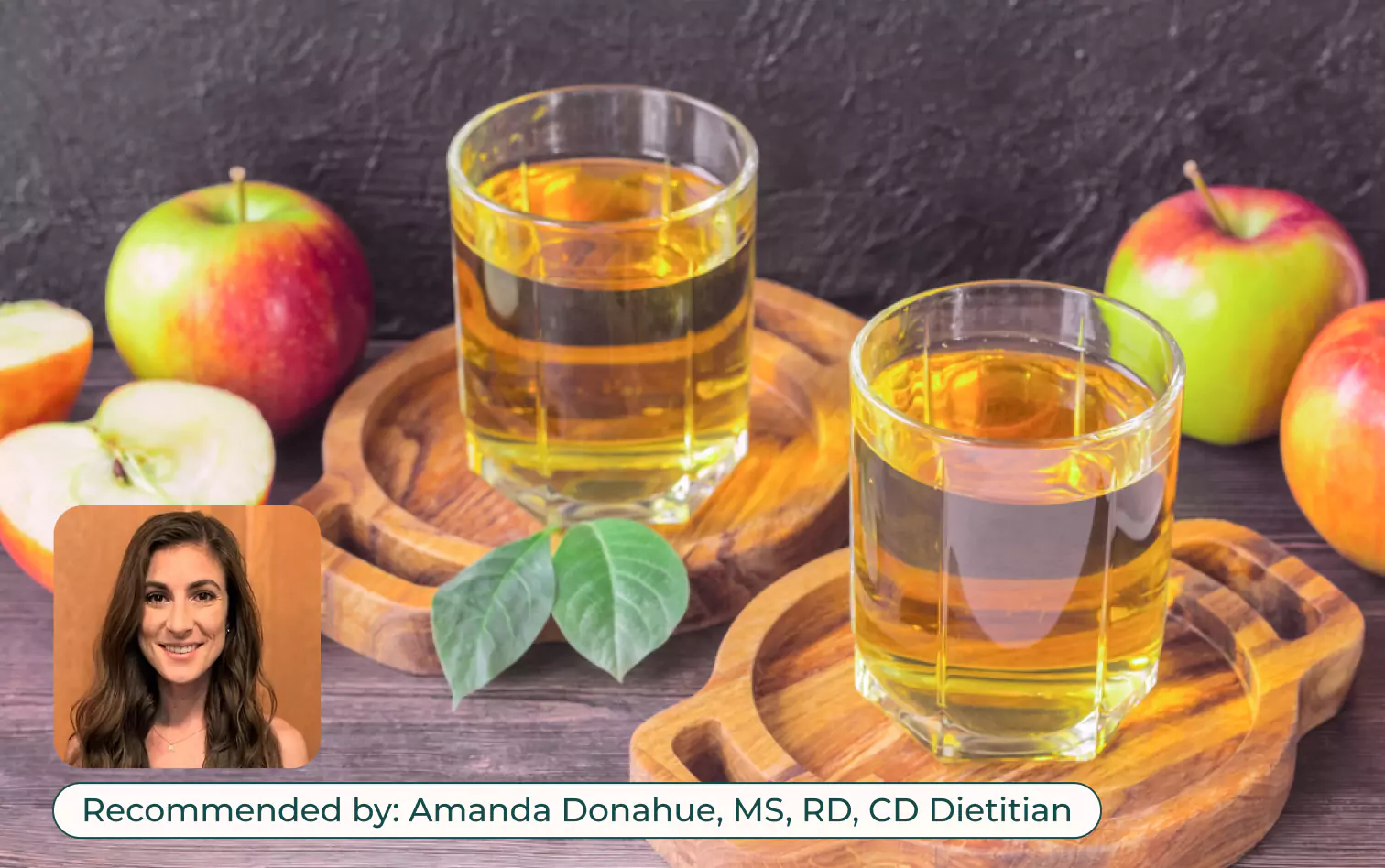 two glasses of ACV drink recommended by Amanda Donahue