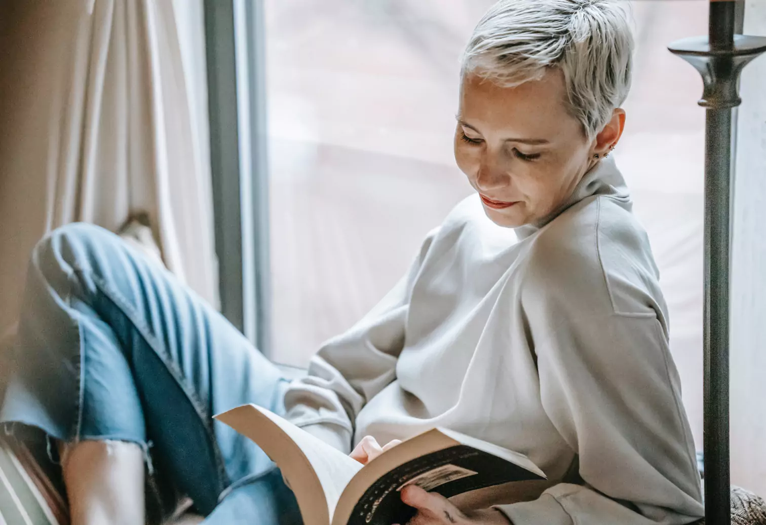 a person reading a book