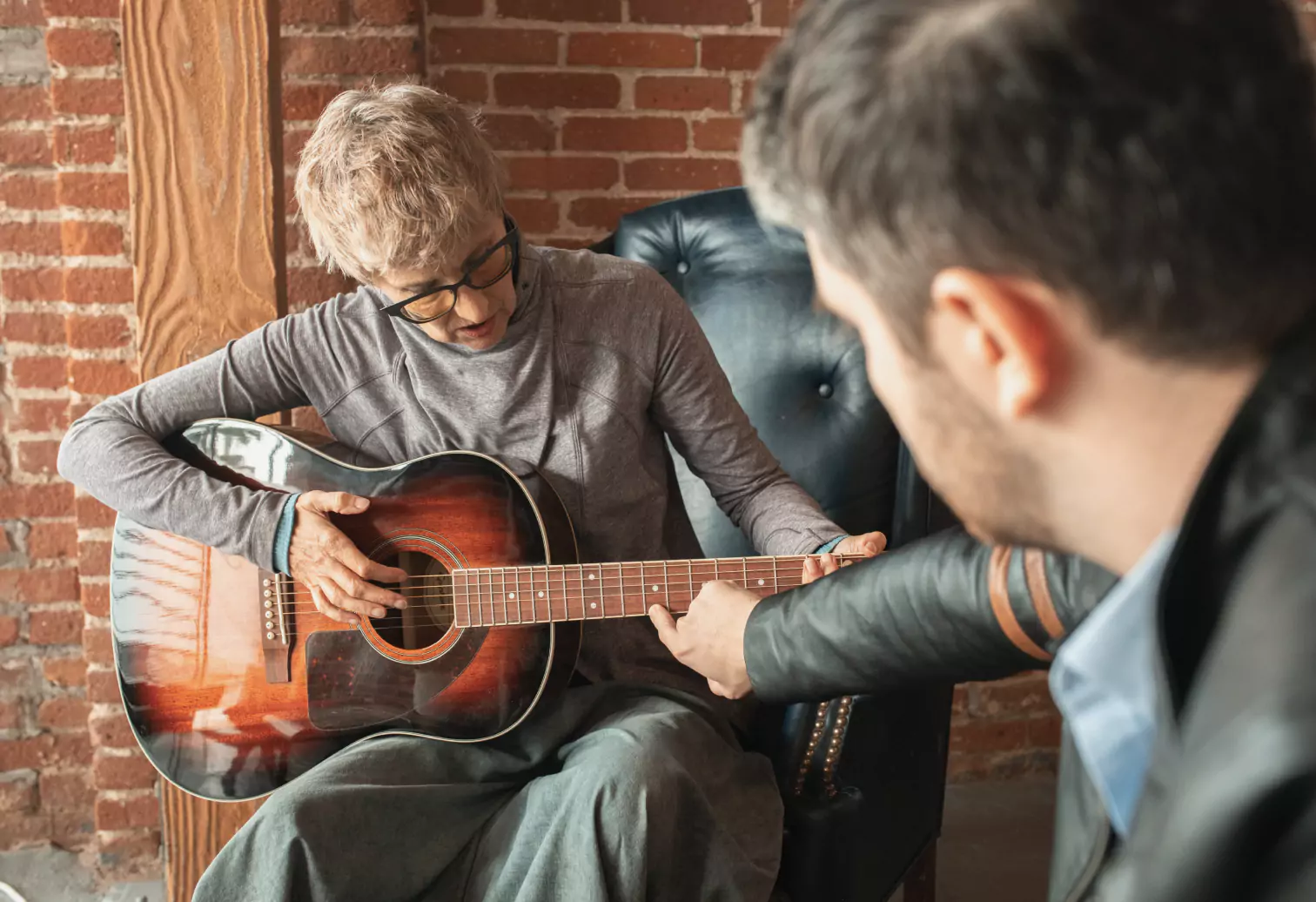 someone playing guitar