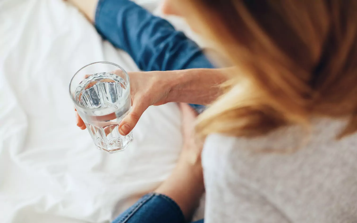 A person holding water