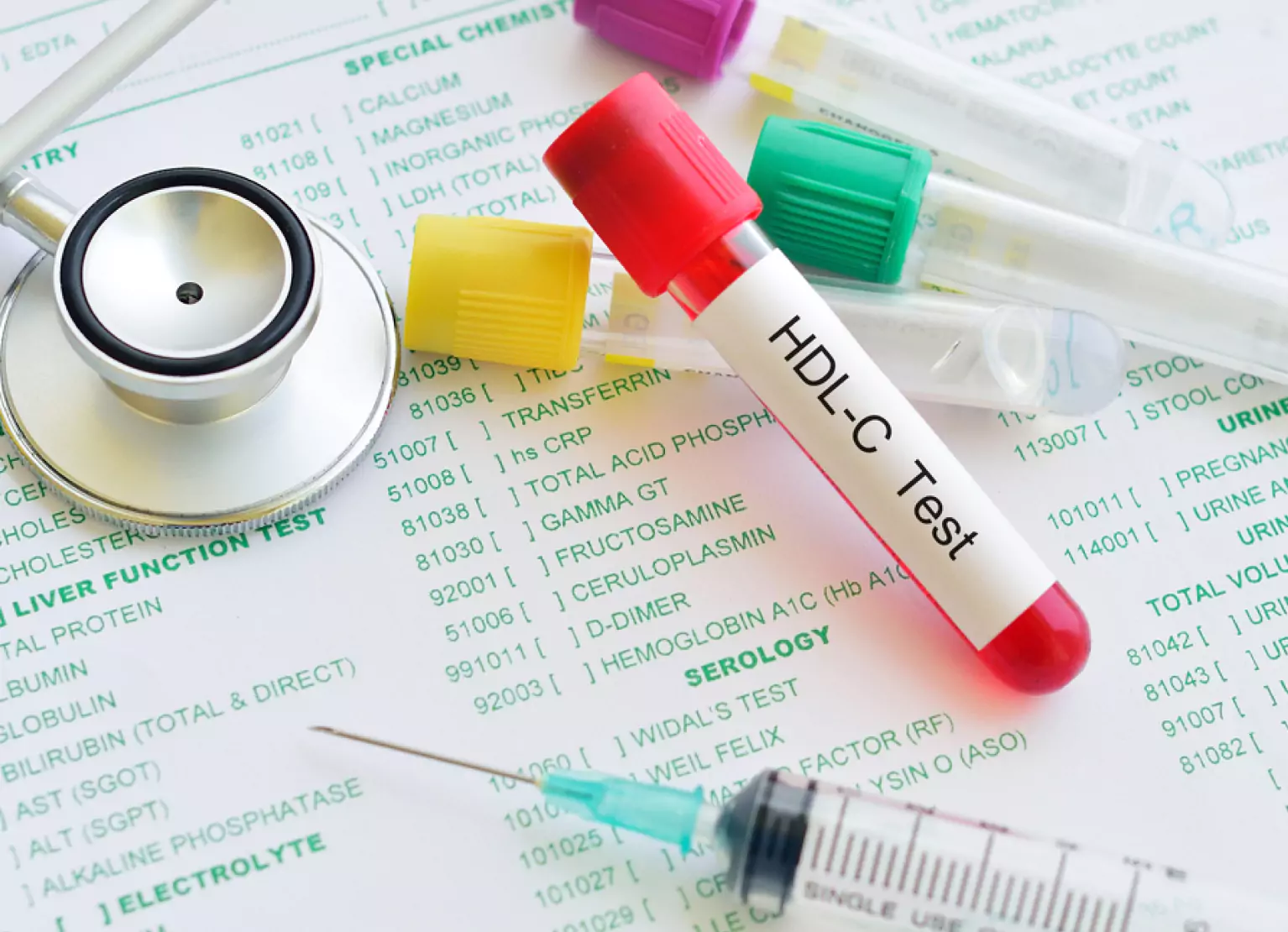 Blood draw for HDL-C test