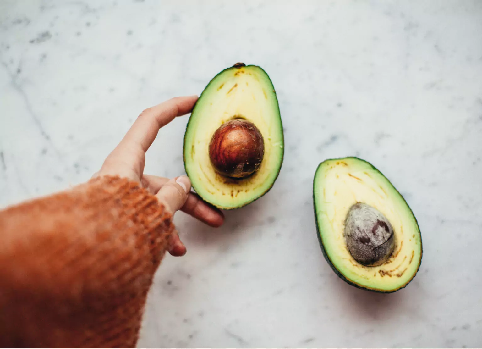 a cut avocado