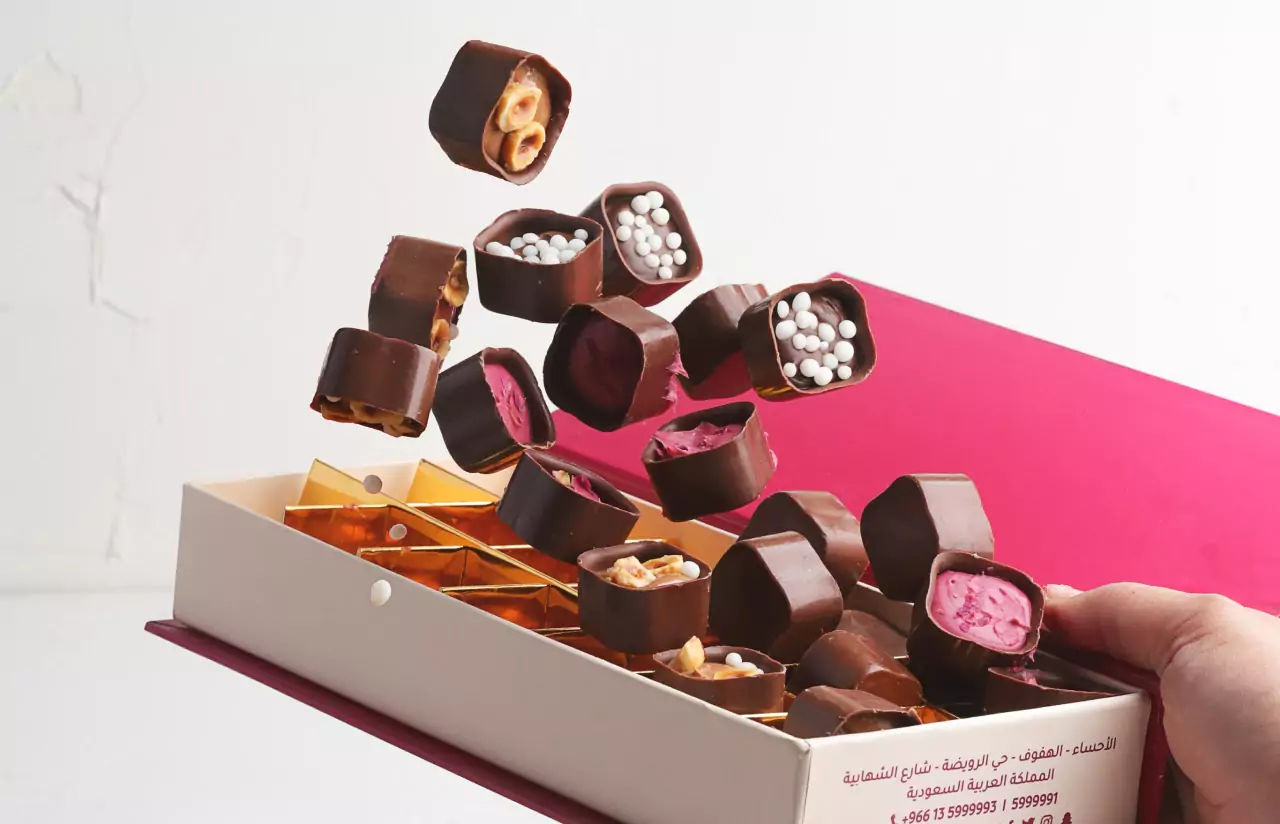 a box of chocolate candies  