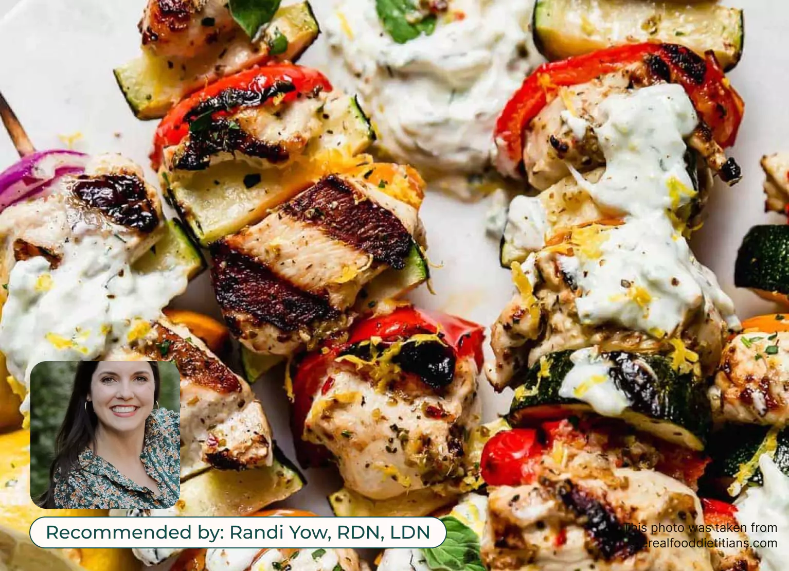 Grilled chicken kabobs with tzatziki sauce