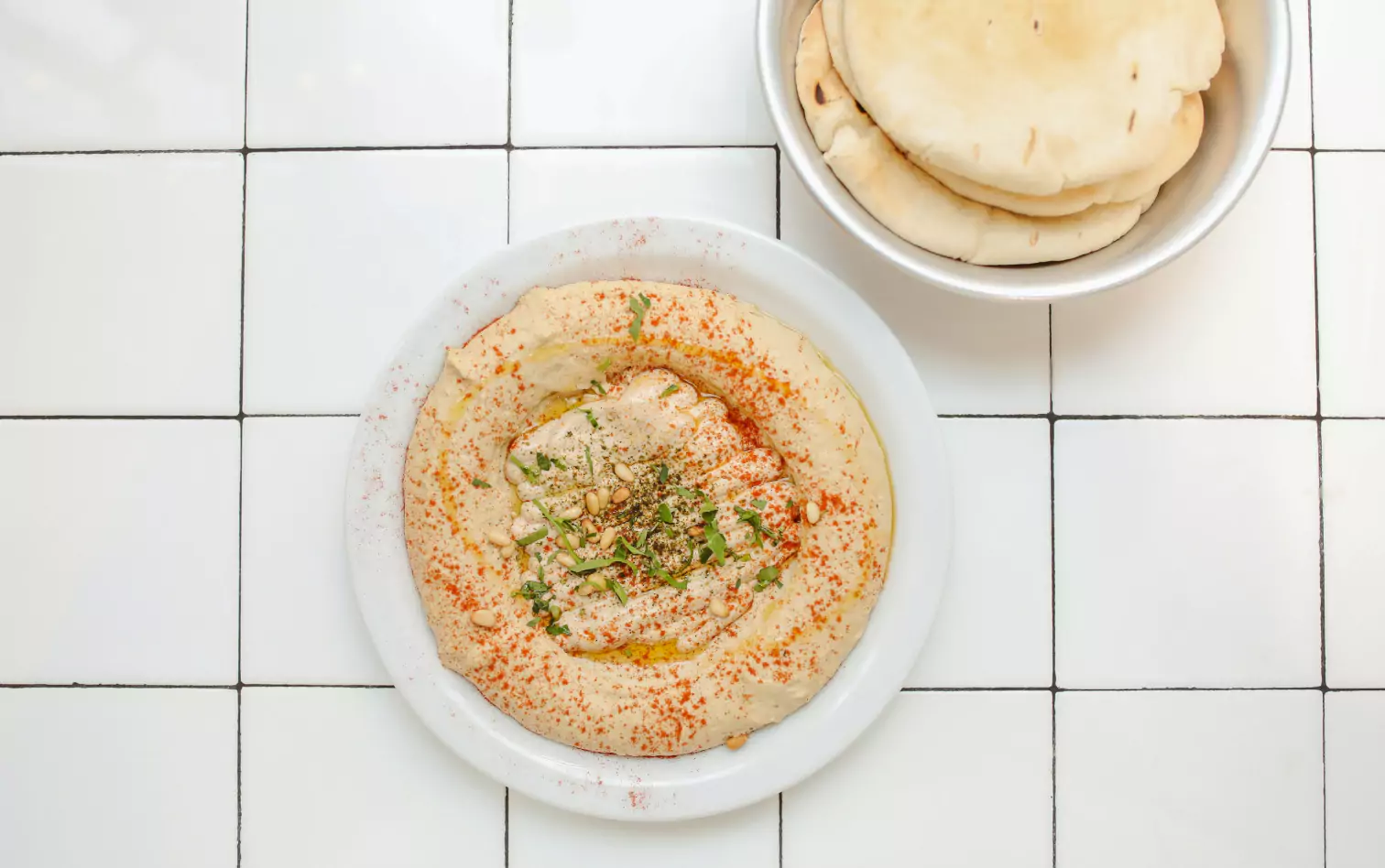 a bowl of humus 