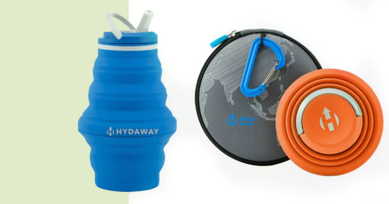 A Collapsible Water Bottle with a Carrying Case