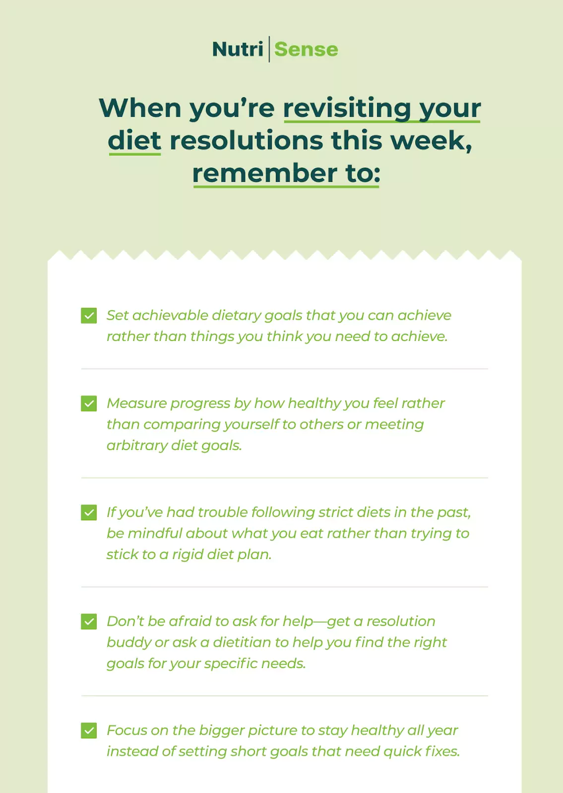 A list of Final Tips for revisiting your diet 