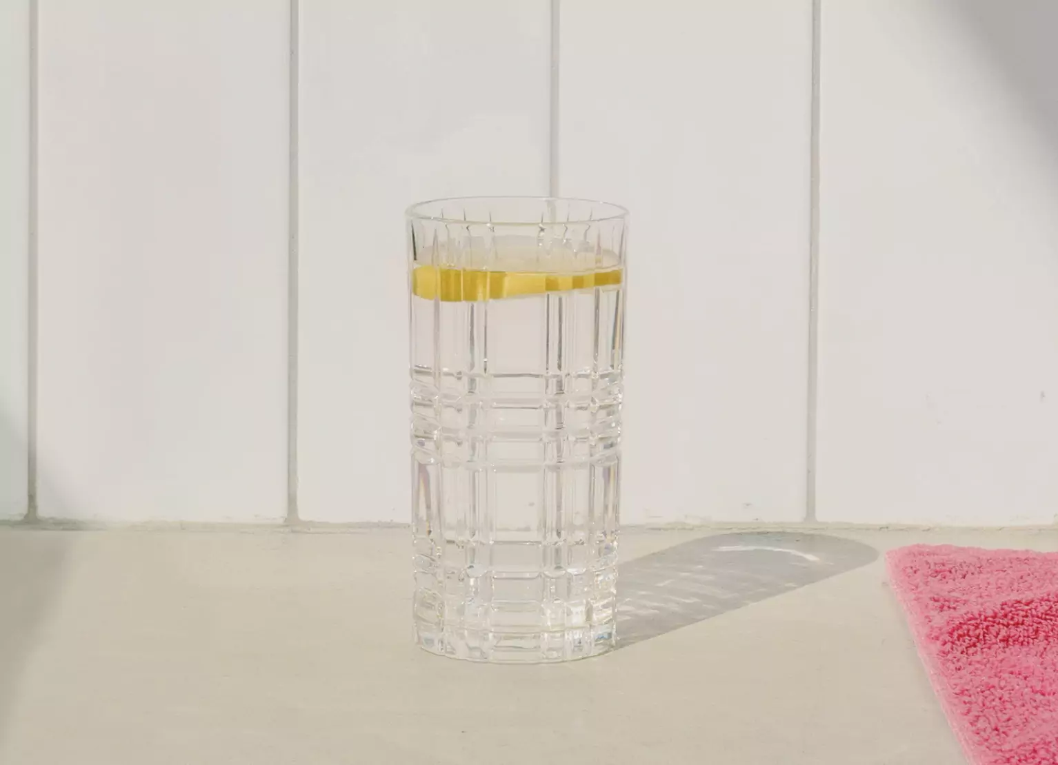 Glass of water with lemon