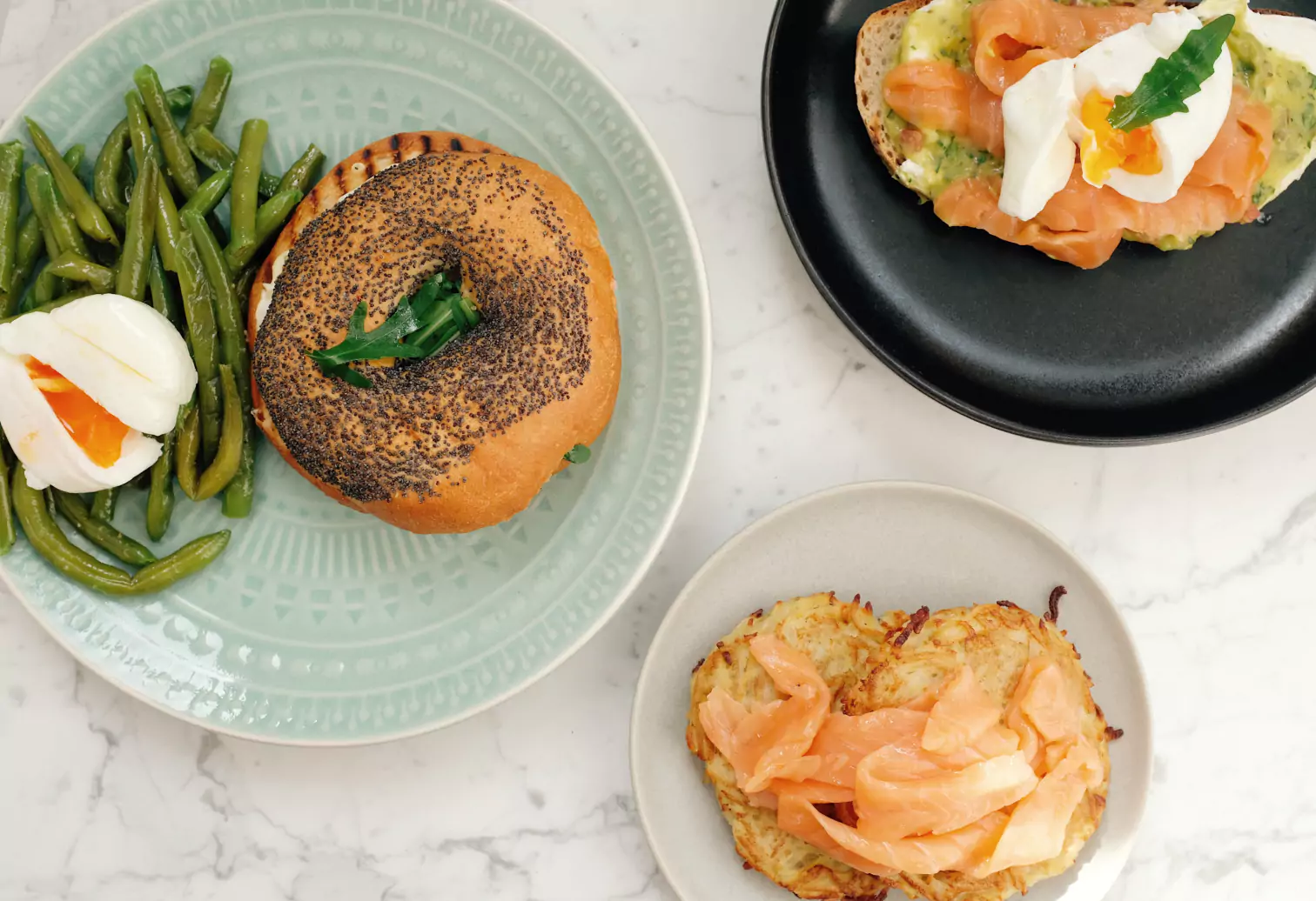 plates of foods high in carbs 