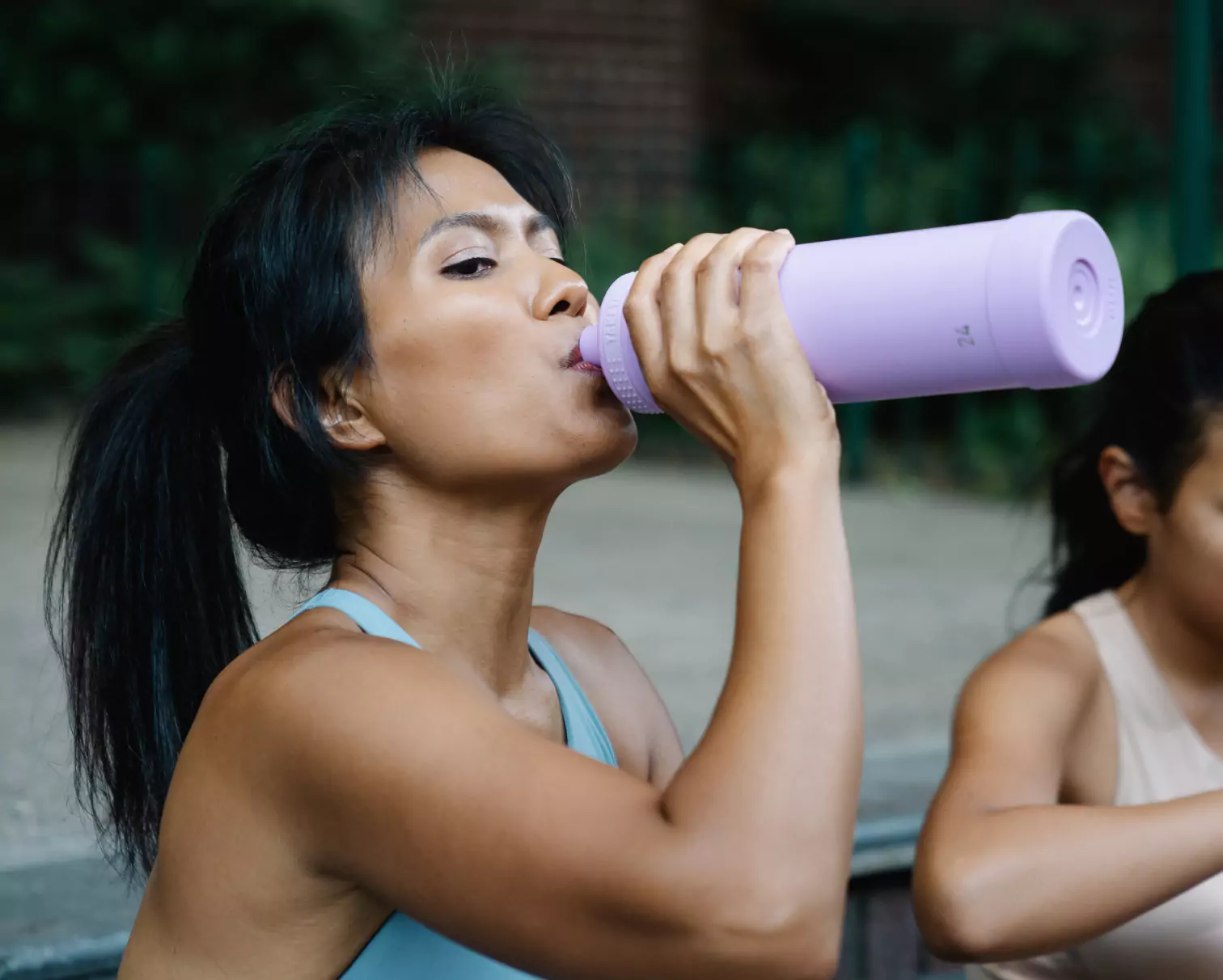 a girl drinking water