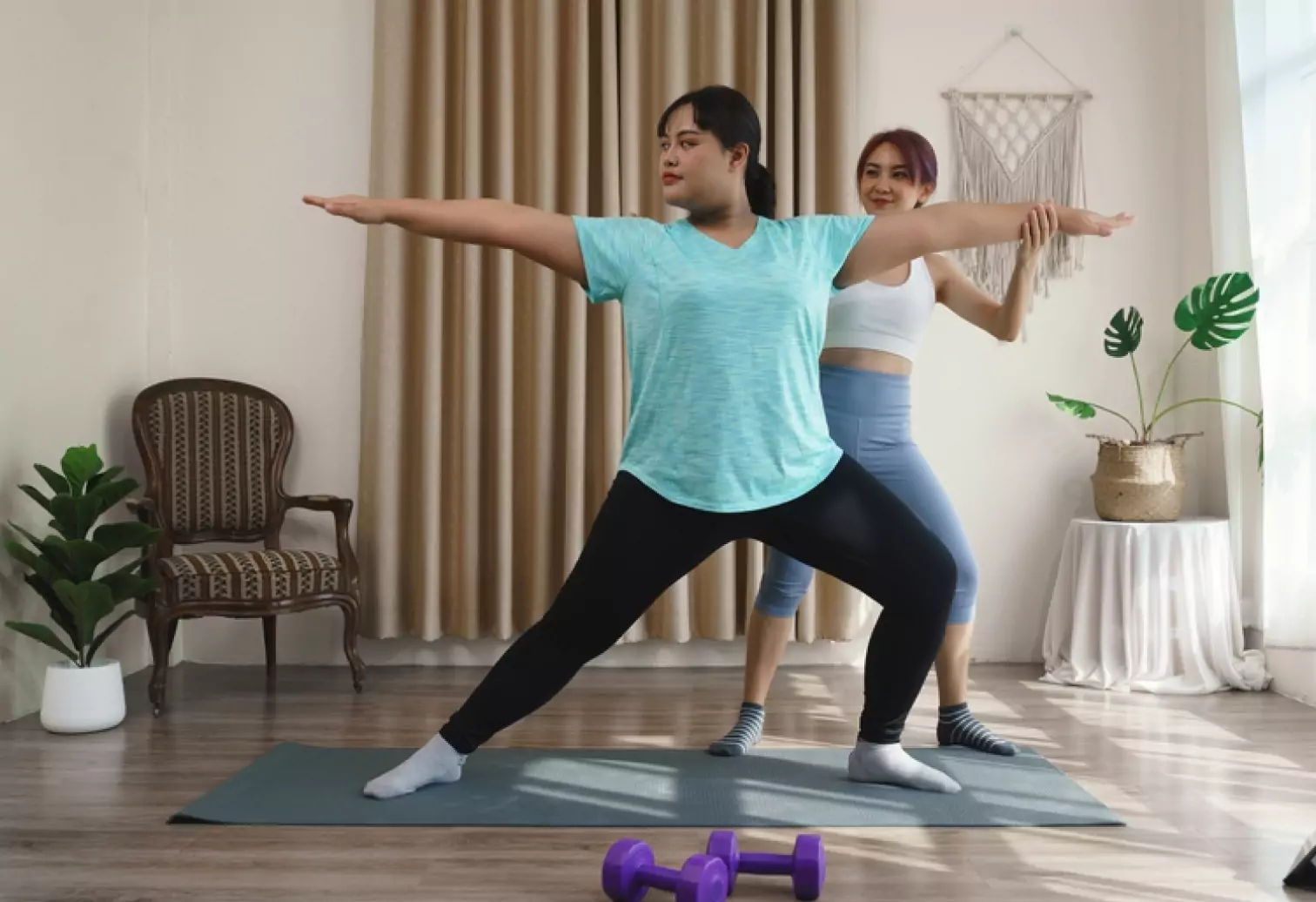 a girl doing yoga