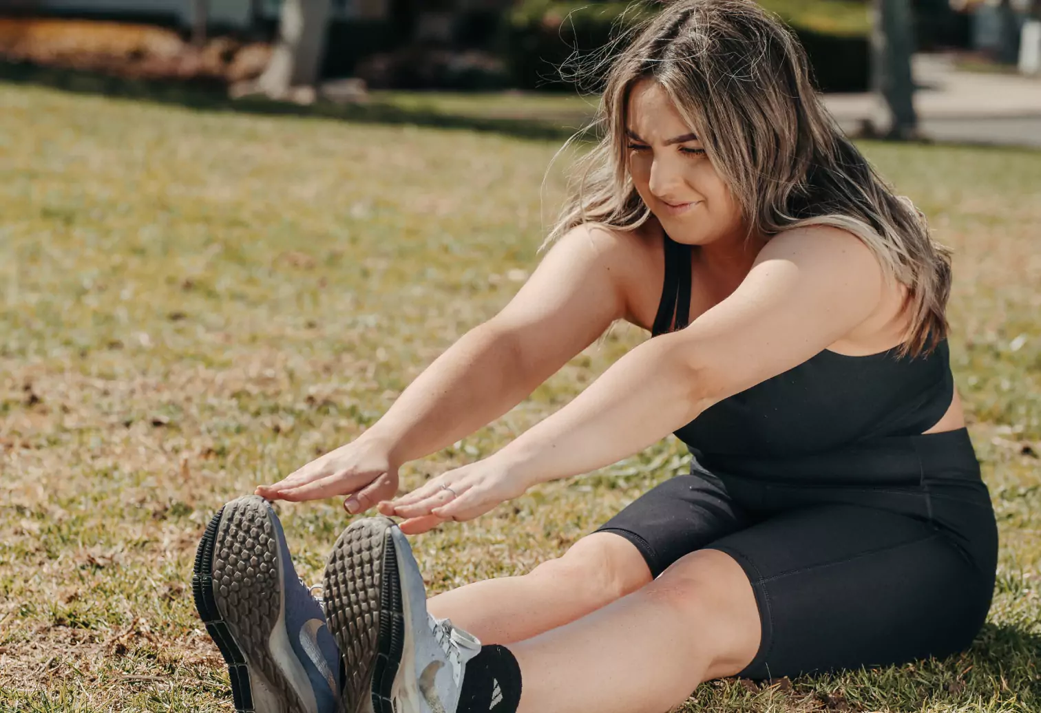 a girl stretching