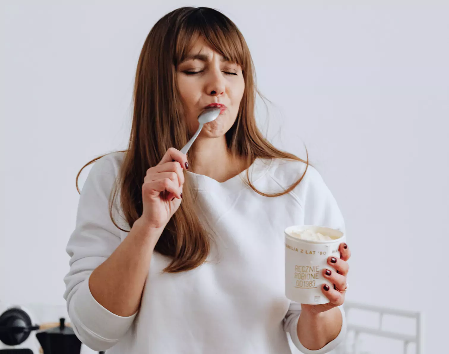 a girl eating ice cream