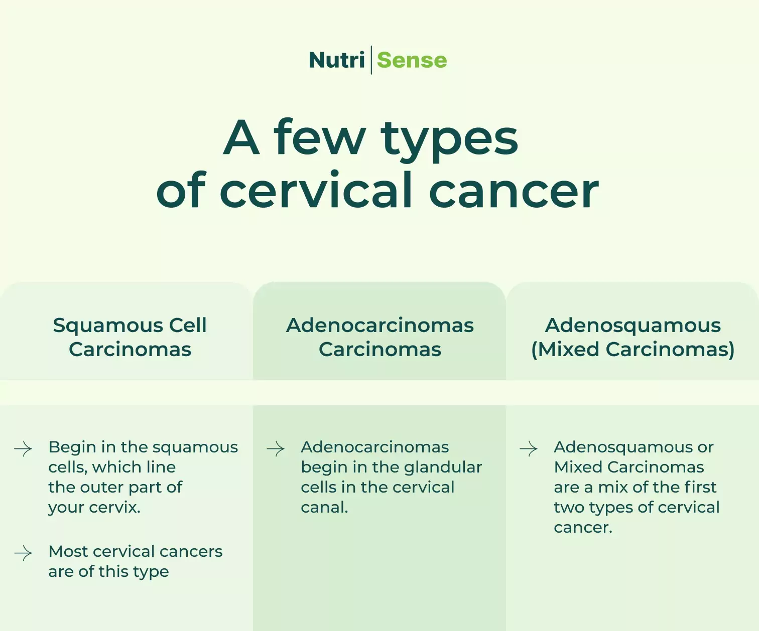 a diagram of a few types of cervical cancer