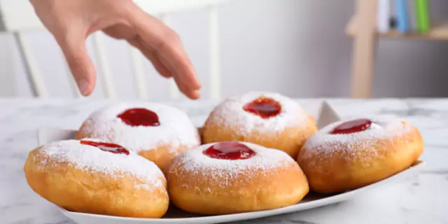 a plate of Sufganiyots