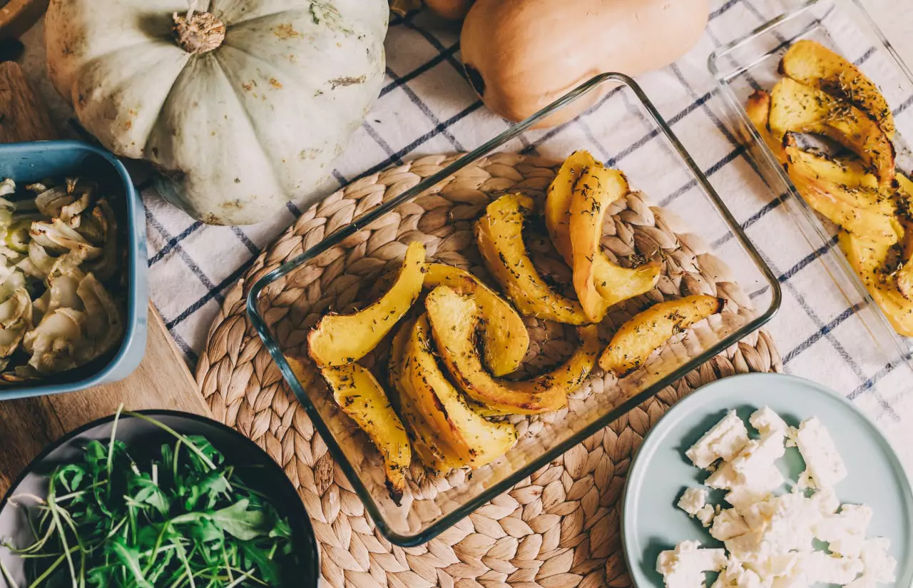 baked squash on plates 