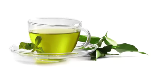 a cup of green tea