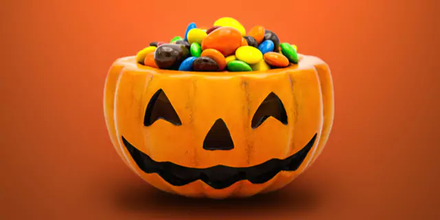 jack o lantern and candies 