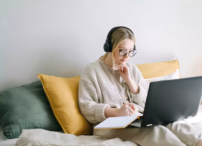 a girl on the computer