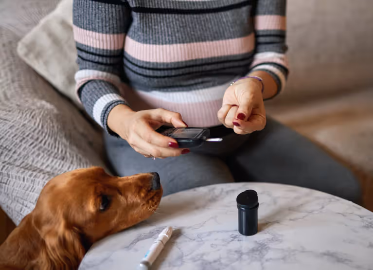 someone taking a blood sugar reading