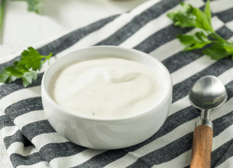 a side of ranch dressing