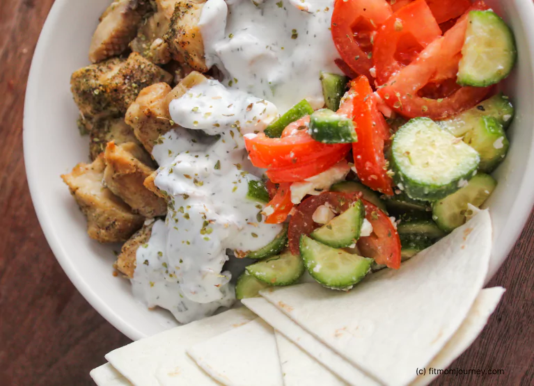 Low carb greek chicken bowl