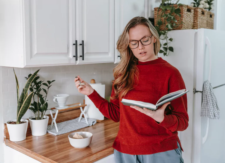 a girl reading a book