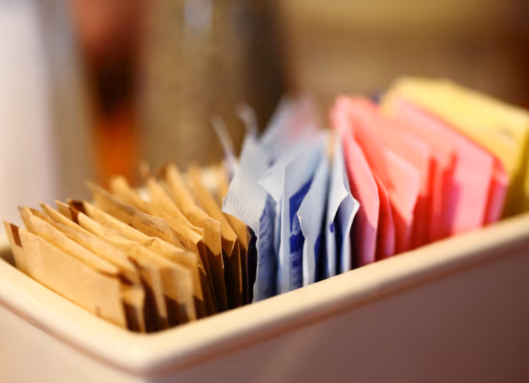 Packets of sugar free alteratives
