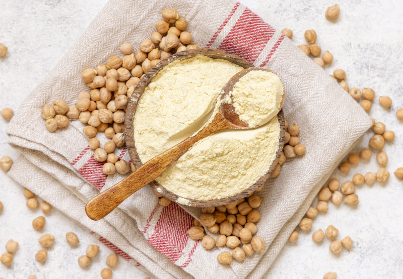 a bowl of chickpea flour