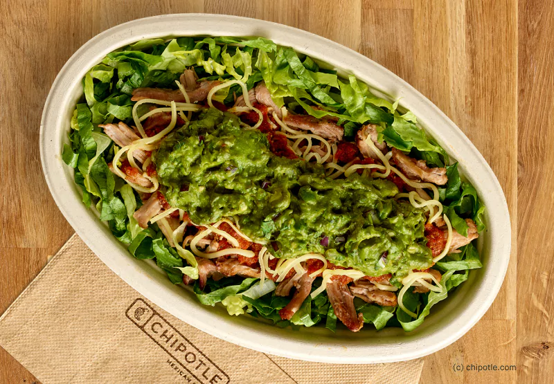 a salad bowl from chipotle