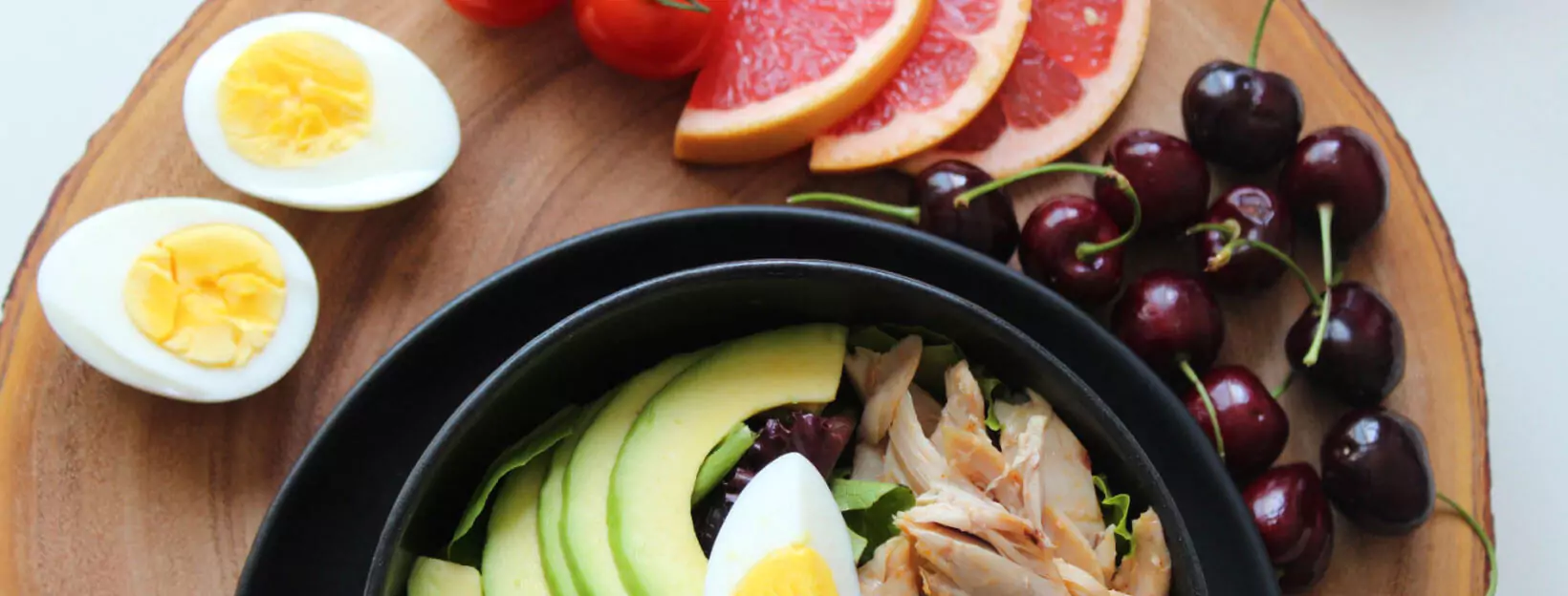 a bowl of avocado and chicken