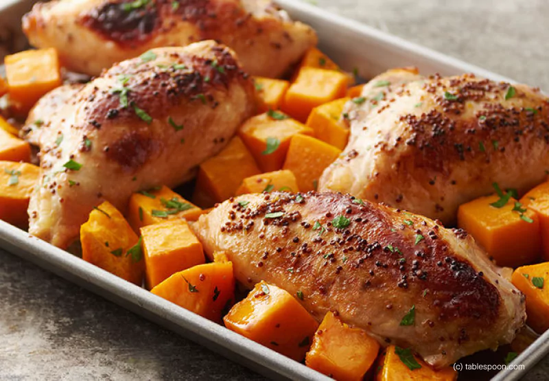 chicken thighs with pumpkin