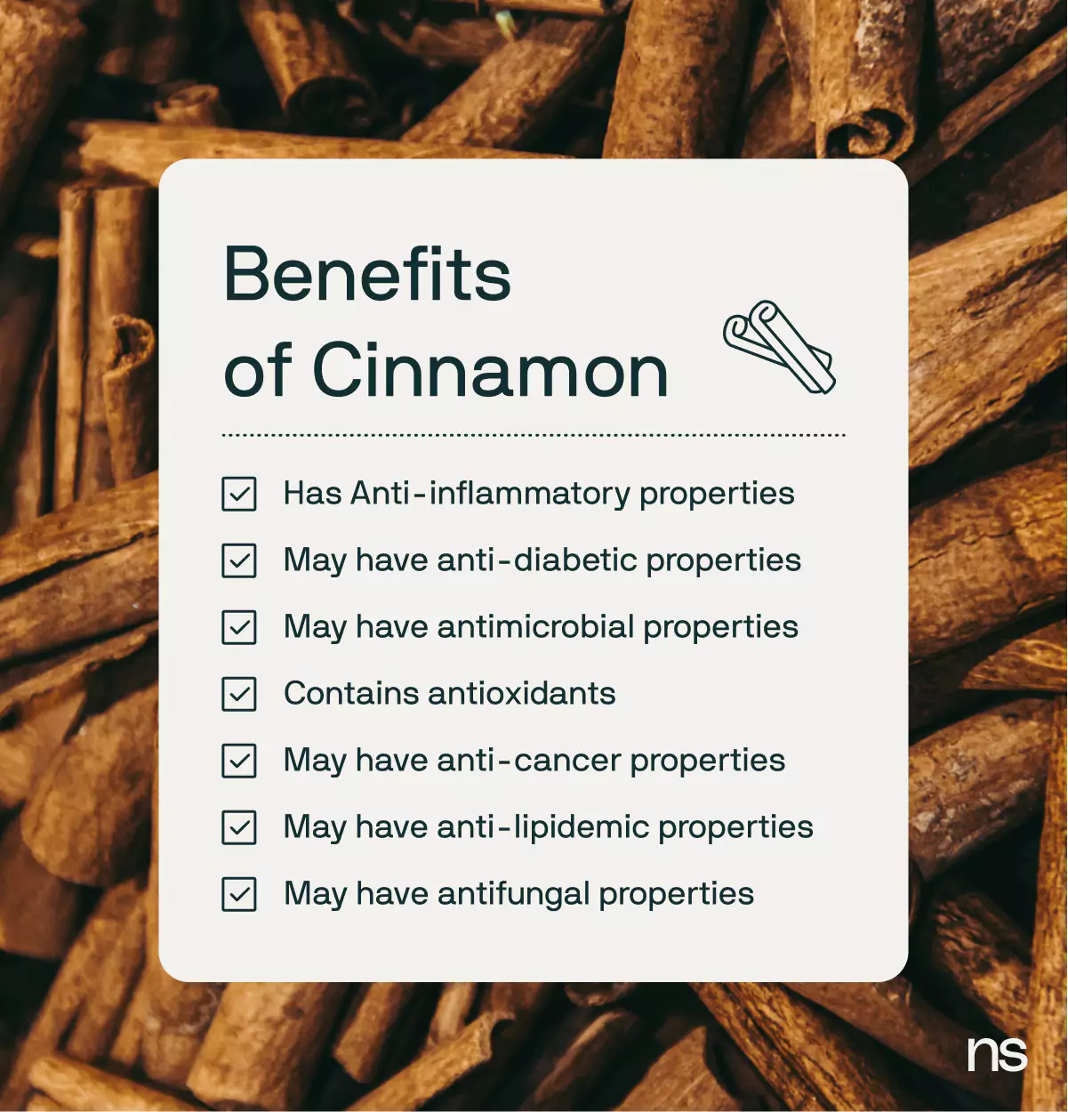 benefits of cinnamon graphic