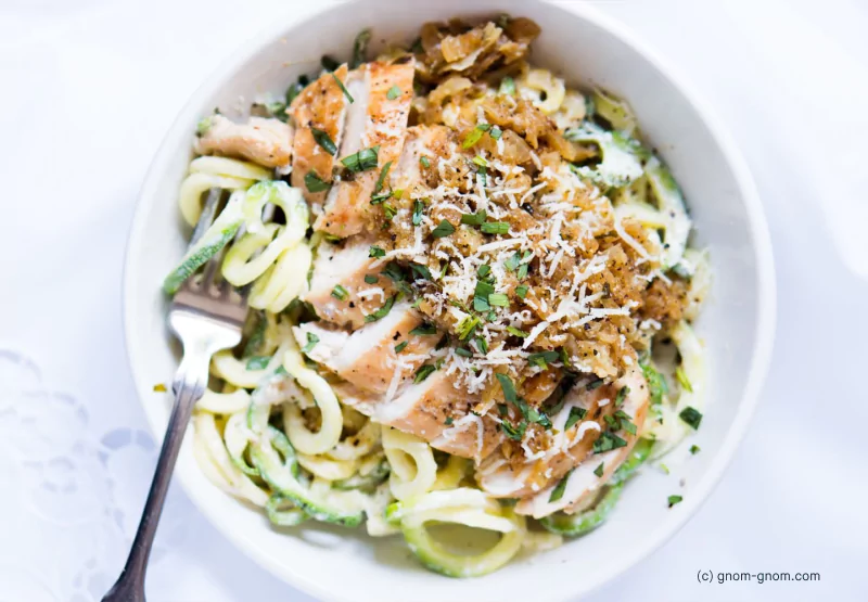 chicken tarragon zoodles