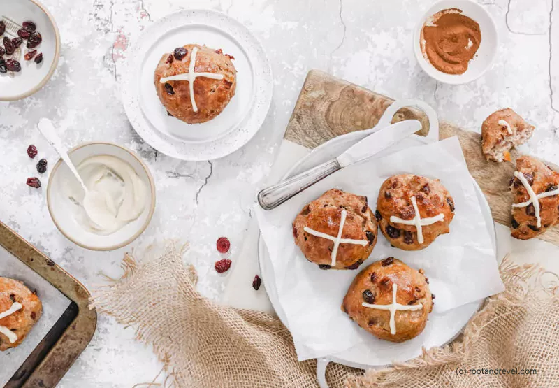 grain free hot cross buns