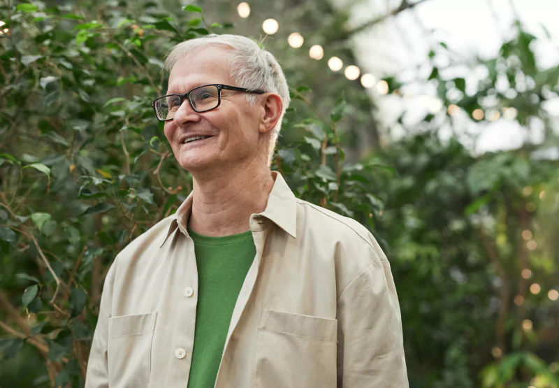 an older man smiling