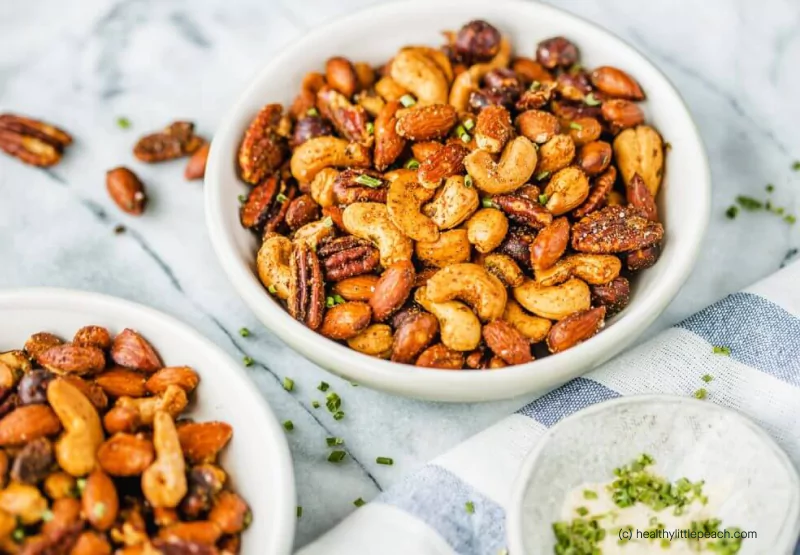 a bowl of roasted cashews