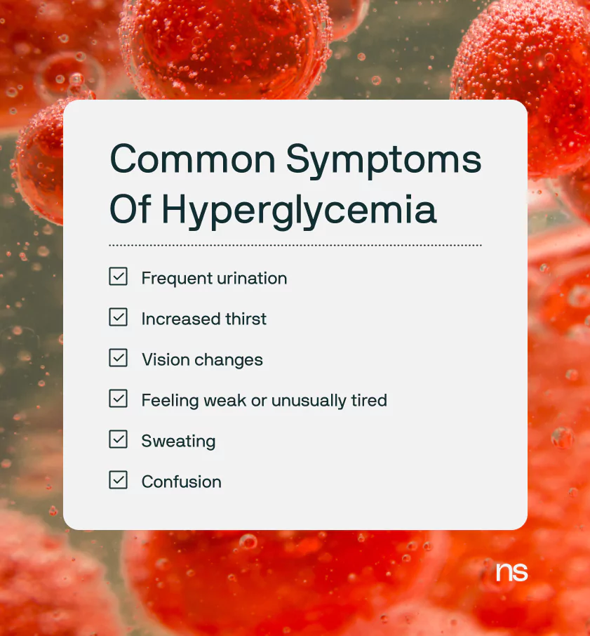 a list of common hyperglycemia symptoms