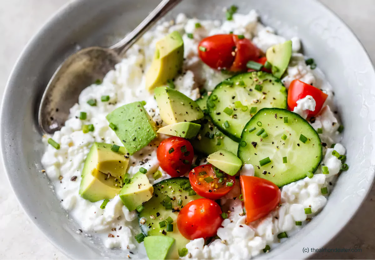 a savory bowl of cottage cheese