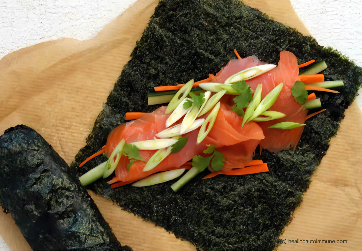 smoked salmon seaweed wraps