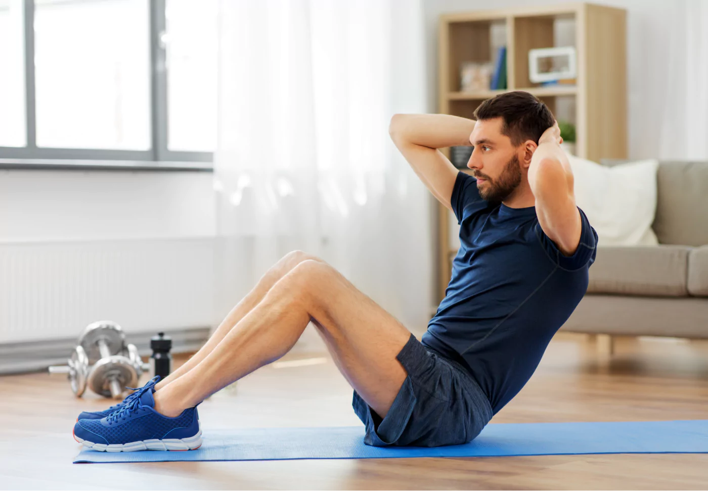 a man doing sit ups